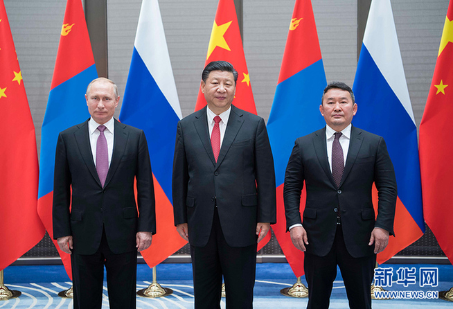 モンゴル・ロシア・中国の首脳会談が行われた